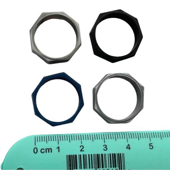 NEW 4 Men’s Silicone Ring Band Size 9 Zitahli Wedding Bands Black Silver Blue - Picture 4 of 9